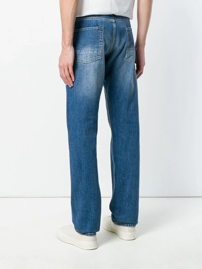 Shop Alexander Mcqueen Straight-leg Distressed Jeans In Blue