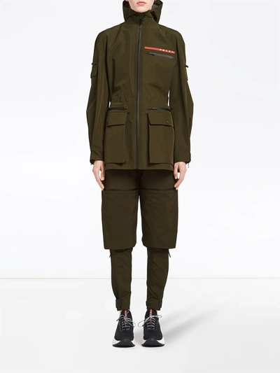 Shop Prada Technical Fabric Short Military Jacket In Green
