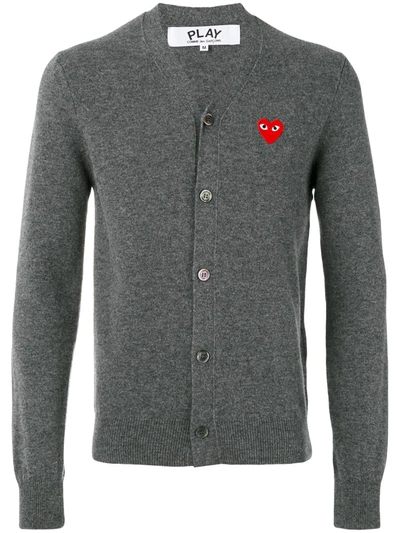 Shop Comme Des Garçons Play Lightweight Cardigan In Grey