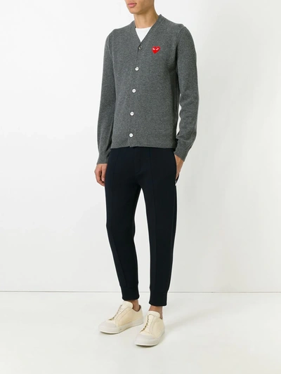 Shop Comme Des Garçons Play Lightweight Cardigan In Grey