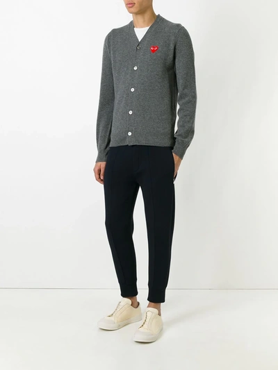 Comme Des Garçons Play Lightweight Cardigan In Grey