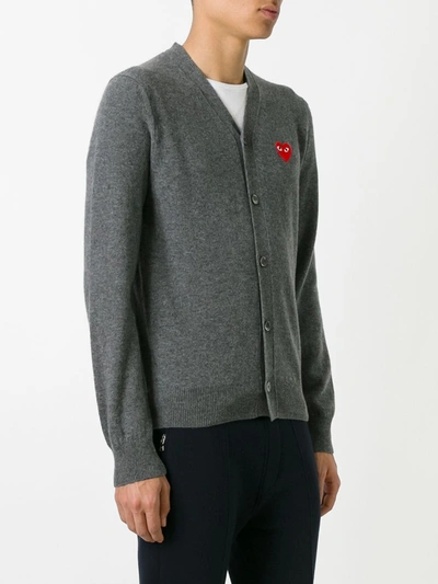 Shop Comme Des Garçons Play Lightweight Cardigan In Grey