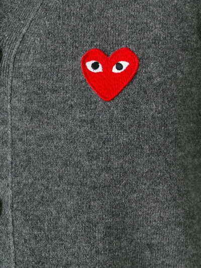 Shop Comme Des Garçons Play Lightweight Cardigan In Grey