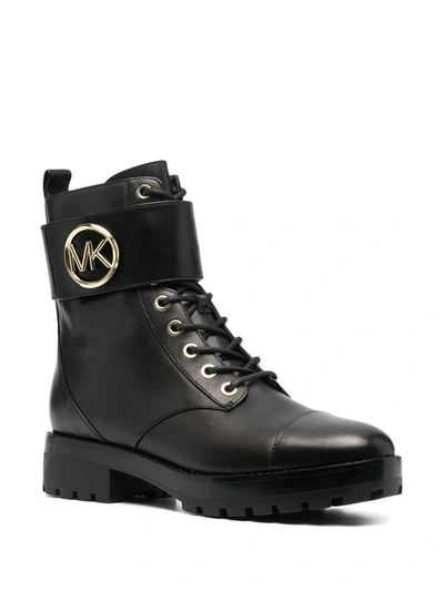 Shop Michael Michael Kors Tatum Leather Combat Boots In Black