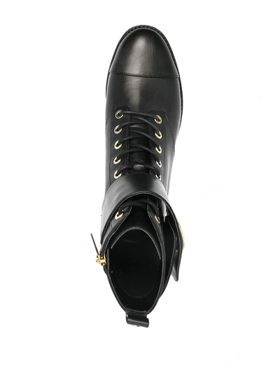 Shop Michael Michael Kors Tatum Leather Combat Boots In Black