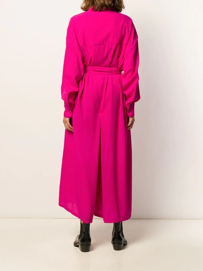 Shop Ami Alexandre Mattiussi Shirt Collar Belted Jumpsuit In Pink