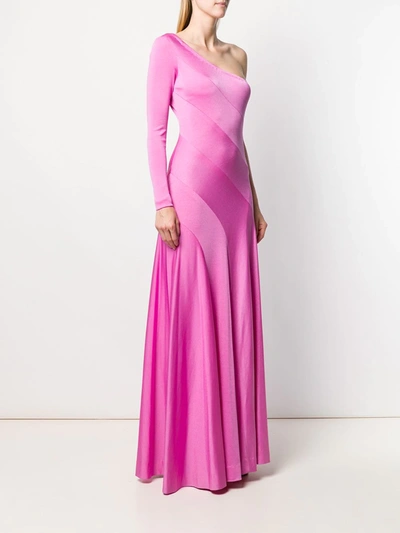 Pre-owned A.n.g.e.l.o. Vintage Cult 1960's Single Sleeve Diagonal Gown In Pink