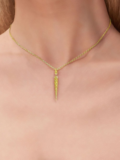 Shop Boghossian 18kt Yellow Gold Merveilles Icicle Yellow Sapphire Small Pendant