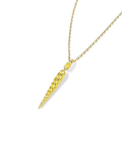 Shop Boghossian 18kt Yellow Gold Merveilles Icicle Yellow Sapphire Small Pendant