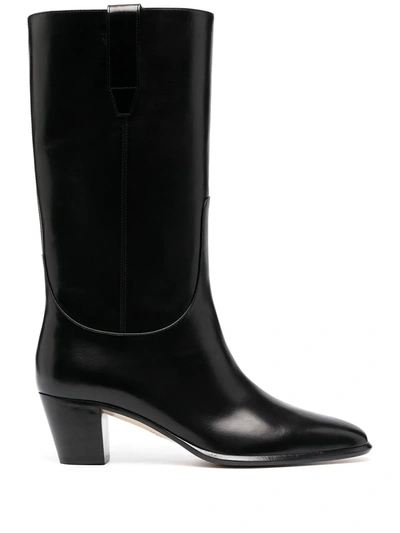 Francesco Russo Block Heel Boots In Black