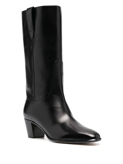 Shop Francesco Russo Block Heel Boots In Black