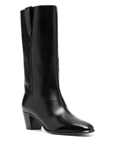 Francesco Russo Block Heel Boots In Black