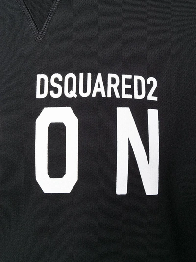 Shop Dsquared2 Icon Logo Hooded Sweatshirt In Black