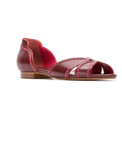 Shop Sarah Chofakian Leather Ballerinas In Red