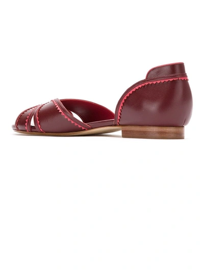 Shop Sarah Chofakian Leather Ballerinas In Red
