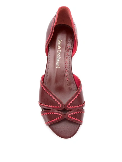 Shop Sarah Chofakian Leather Ballerinas In Red