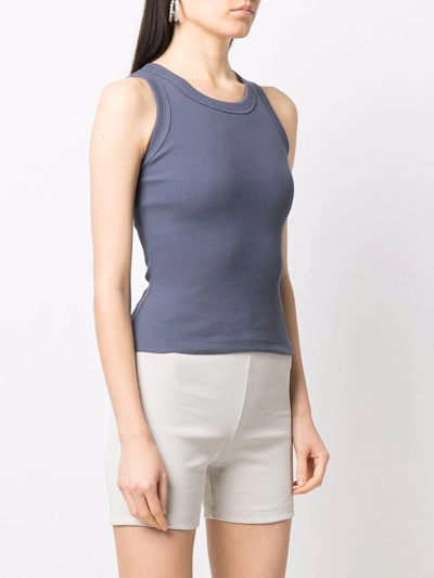 Styland Jersey Ribbed Knit Vest In 蓝色