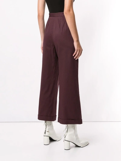 Pre-owned Chanel 2002 Cropped Wide Trousers In Purple