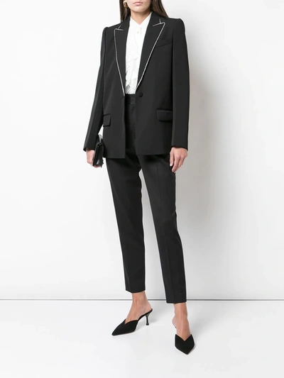 Shop Givenchy Embellished Lapel Blazer In Black