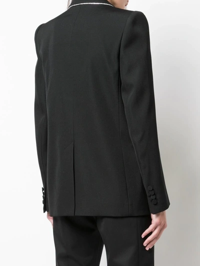 Shop Givenchy Embellished Lapel Blazer In Black