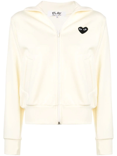 Shop Comme Des Garçons Play Heart Logo-patch Track Jacket In Yellow