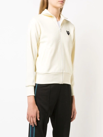 Shop Comme Des Garçons Play Heart Logo-patch Track Jacket In Yellow