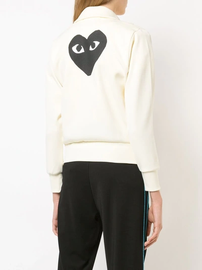 Comme Des Garçons Play Heart Logo-patch Track Jacket In Yellow