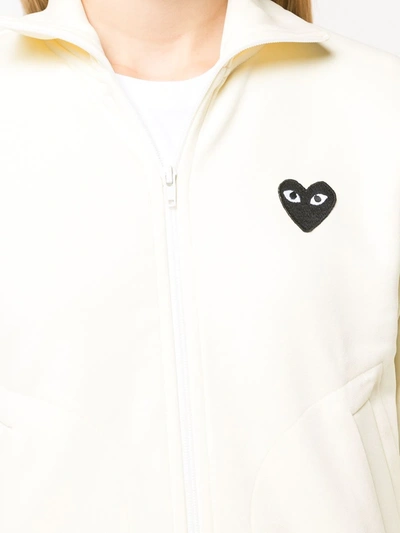 Comme Des Garçons Play Heart Logo-patch Track Jacket In Yellow