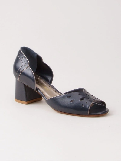Sarah Chofakian Chunky Heel Sandals In Marinho