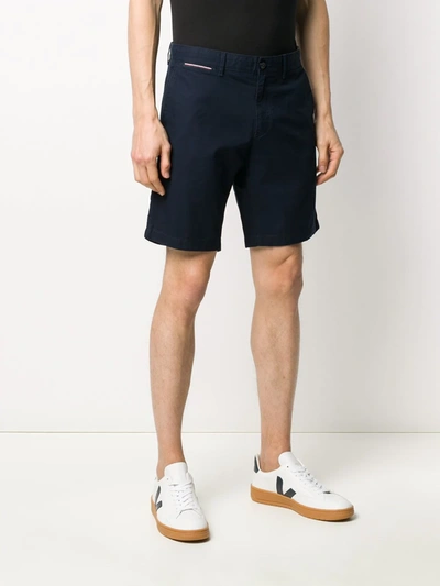Shop Tommy Hilfiger Buttoned Welt Pocket Shorts In Blue