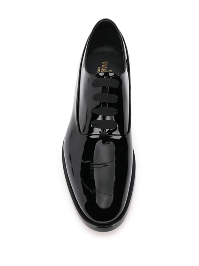 Shop Valentino Patent Leather Oxford Shoes In Black