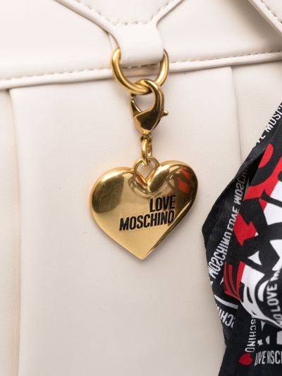 Shop Love Moschino Logo-lettering Shoulder Bag In White