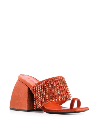 CRYSTAL FRINGED OPEN-TOE SANDALS