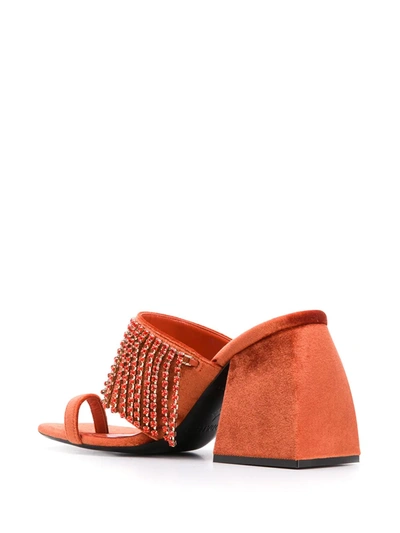 Shop Nodaleto Bulla Preston Crystal Fringed Mules In Orange