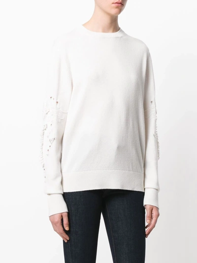 Shop Barrie Romantic Timeless Cashmere Round Neck Pullover In White