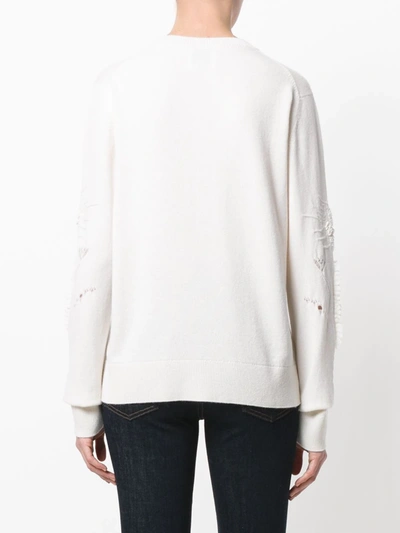 Barrie Romantic Timeless Cashmere Round Neck Pullover In White