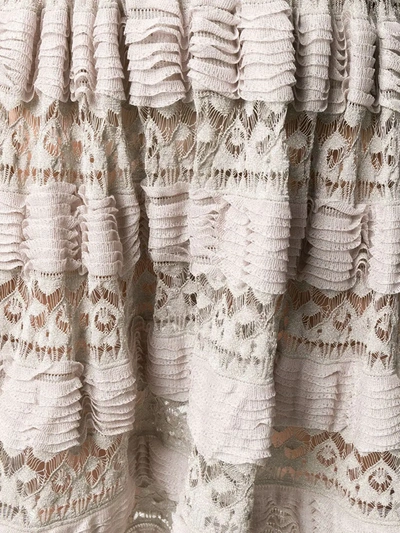 Pre-owned Alaïa 2000's Layered Ruffled Skirt In Neutrals