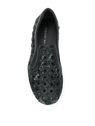 Shop Madison.maison 25mm Woven Sneakers In Black