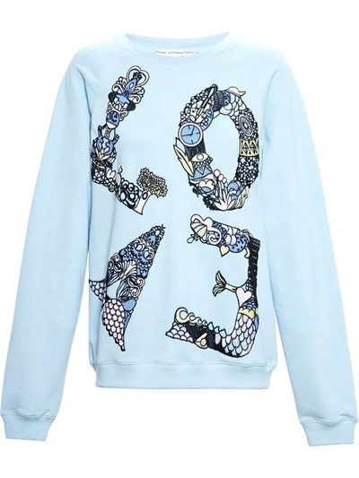 Shop Mary Katrantzou 'love' Embroidered Sweatshirt In Blue
