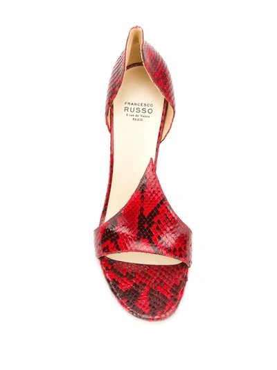 Shop Francesco Russo Open Toe Sandals In Red