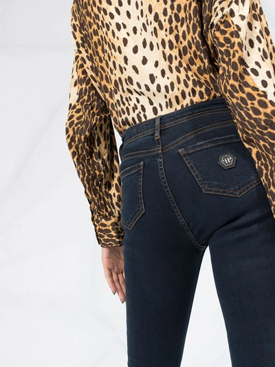 Shop Philipp Plein High Rise Slim-fit Jeans In Blue