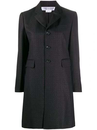 Shop Comme Des Garçons Comme Des Garçons Single-breasted Metallic Coat In Black