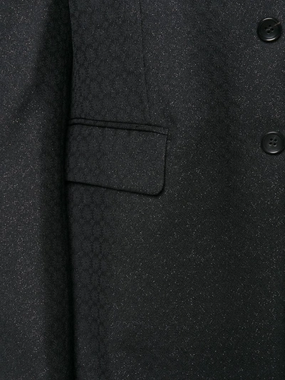 Shop Comme Des Garçons Comme Des Garçons Single-breasted Metallic Coat In Black