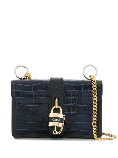 Shop Chloé Aby Chain Shoulder Bag In Blue