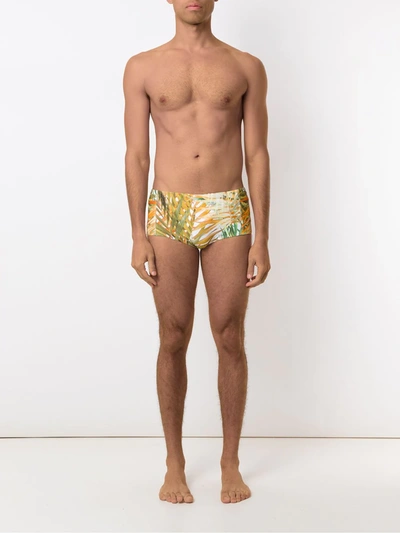 Lygia & Nanny Copacabana Printed Trunks In Yellow