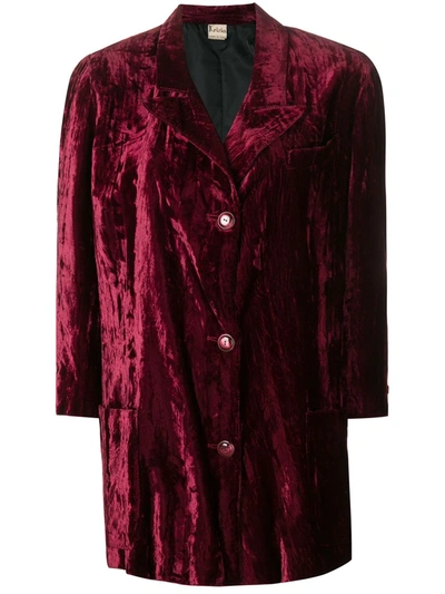 Pre-owned Krizia Vintage 1970's Velvety Coat In Pink