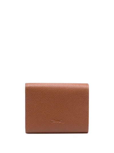 Shop Longchamp Le Foulonné Compact Wallet In Brown