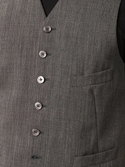 Pre-owned Saint Laurent 1990s Melange Wool Waistcoat In Grey