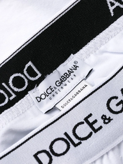 Shop Dolce & Gabbana Brando Logo-waistband Briefs (pack Of Two) In White