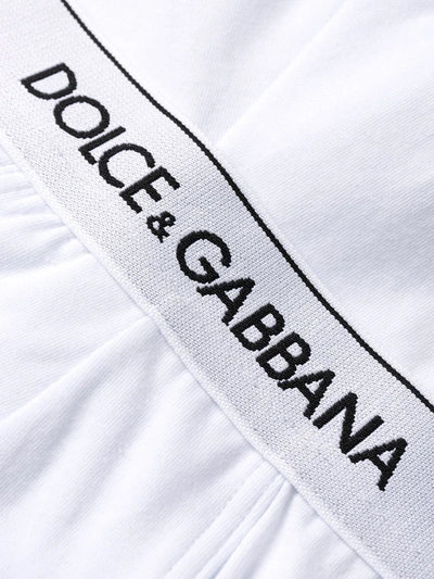 Shop Dolce & Gabbana Brando Logo-waistband Briefs (pack Of Two) In White